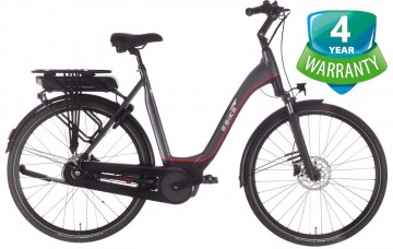 Ebike Das Original Comfort Plus - grijs/zwart/rood - elektrische damesfiets