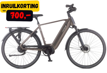 Icycle N380 Belt heren - warm zand - elektrische herenfiets